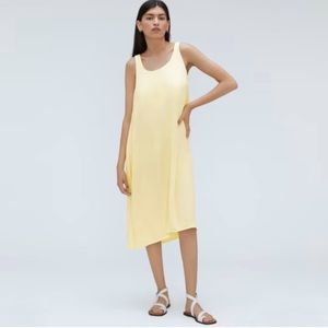 Everlane The Naia Ripple Tank Dress In Pastel Yellow